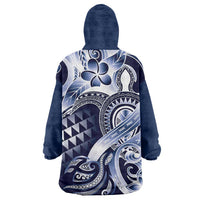 Aloha Blue Tribal Honu Tattoo Wearable Blanket Hoodie LT9 - Polynesian Pride