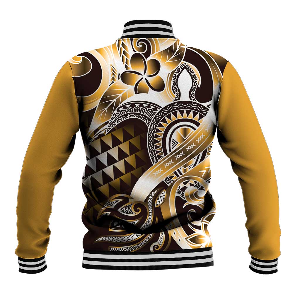 Aloha Gold Tribal Honu Tattoo Baseball Jacket LT9 - Polynesian Pride