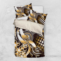 Aloha Gold Tribal Honu Tattoo Bedding Set LT9 US Twin 172cm x 218cm Gold - Polynesian Pride