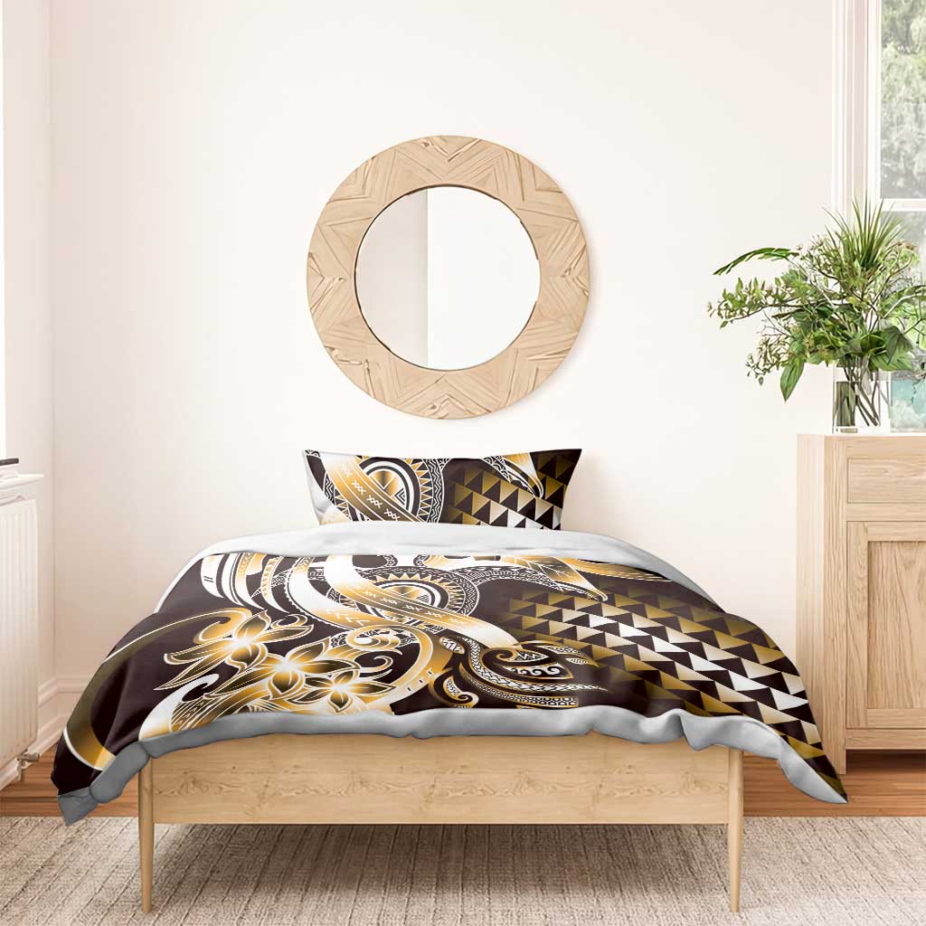 Aloha Gold Tribal Honu Tattoo Bedding Set LT9 - Polynesian Pride