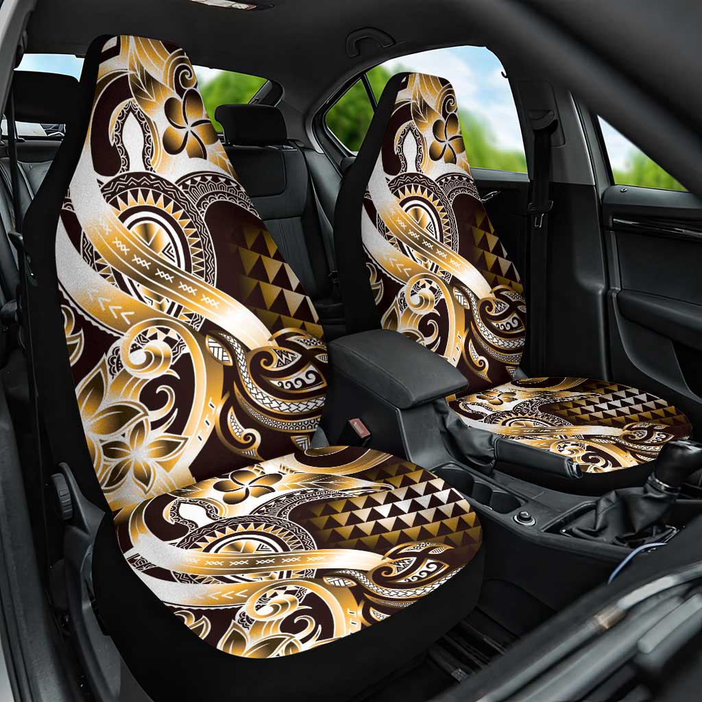 Aloha Gold Tribal Honu Tattoo Car Seat Cover LT9 One Size Gold - Polynesian Pride