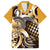 Aloha Gold Tribal Honu Tattoo Family Matching Off Shoulder Maxi Dress and Hawaiian Shirt