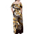 Aloha Gold Tribal Honu Tattoo Family Matching Off Shoulder Maxi Dress and Hawaiian Shirt