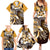 Aloha Gold Tribal Honu Tattoo Family Matching Summer Maxi Dress and Hawaiian Shirt