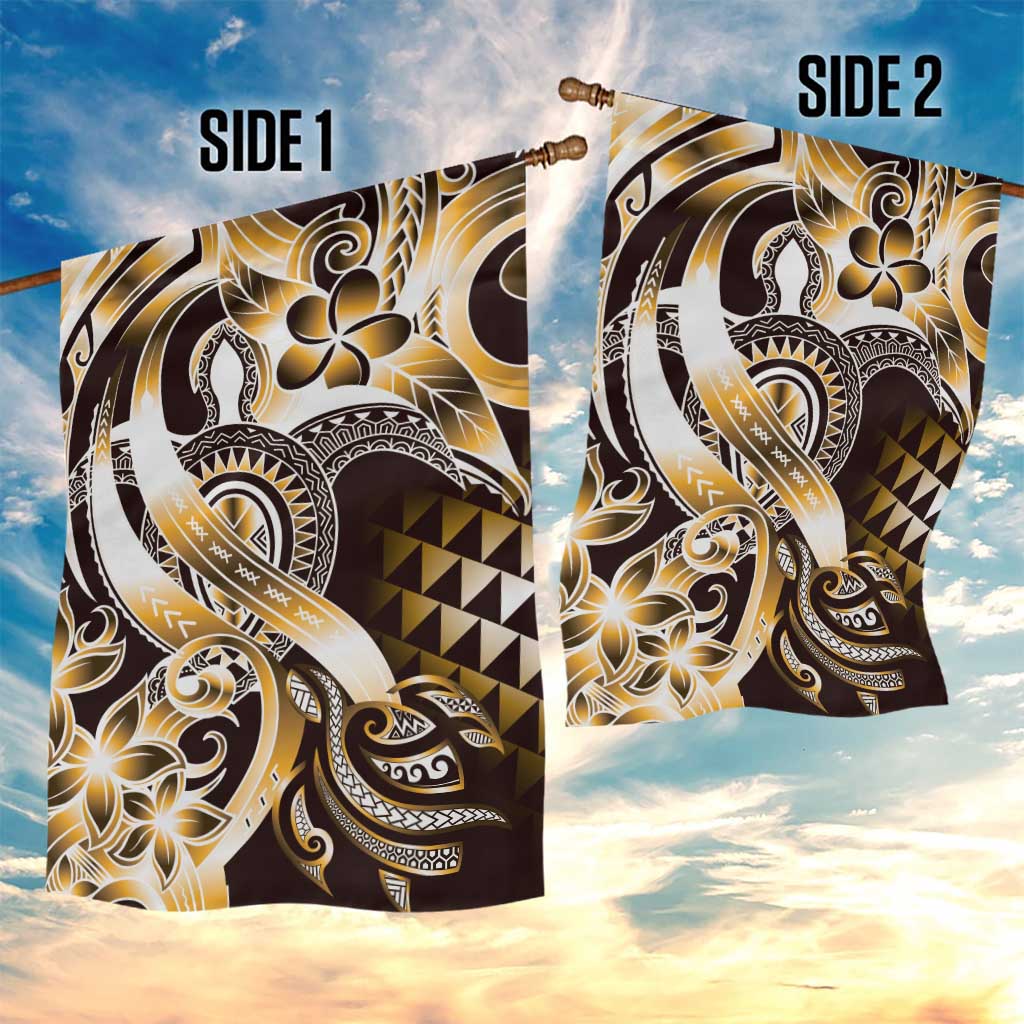 Aloha Gold Tribal Honu Tattoo Garden Flag LT9 - Polynesian Pride