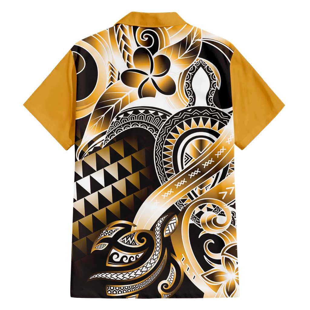 Aloha Gold Tribal Honu Tattoo Hawaiian Shirt LT9 - Polynesian Pride