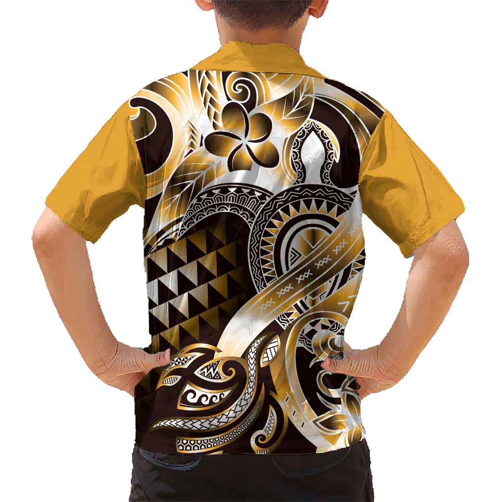 Aloha Gold Tribal Honu Tattoo Hawaiian Shirt LT9 - Polynesian Pride