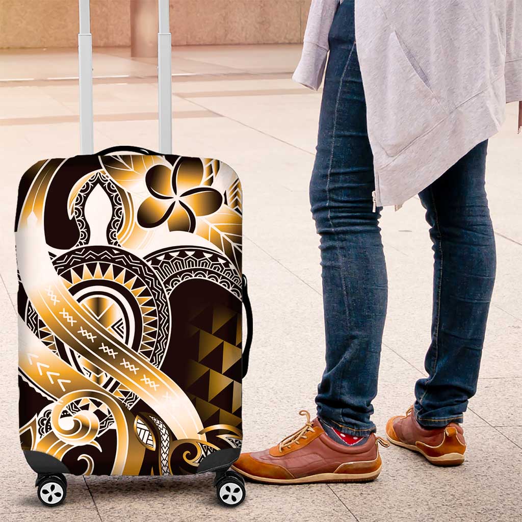 Aloha Gold Tribal Honu Tattoo Luggage Cover LT9 Gold - Polynesian Pride