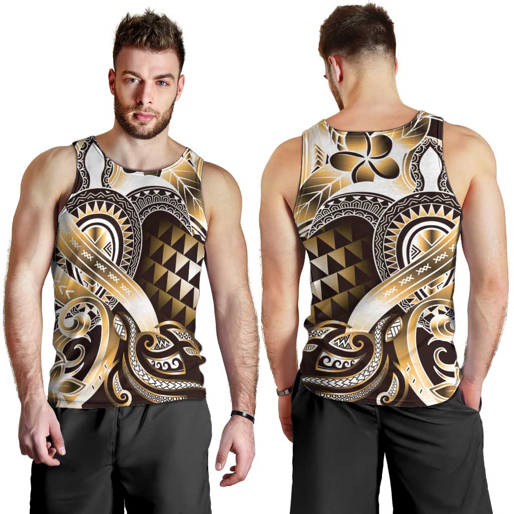 Aloha Gold Tribal Honu Tattoo Men Tank Top LT9 - Polynesian Pride