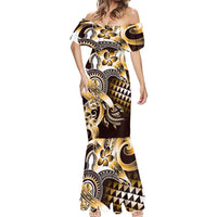 Aloha Gold Tribal Honu Tattoo Mermaid Dress LT9 - Polynesian Pride