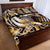 Aloha Gold Tribal Honu Tattoo Quilt Bed Set