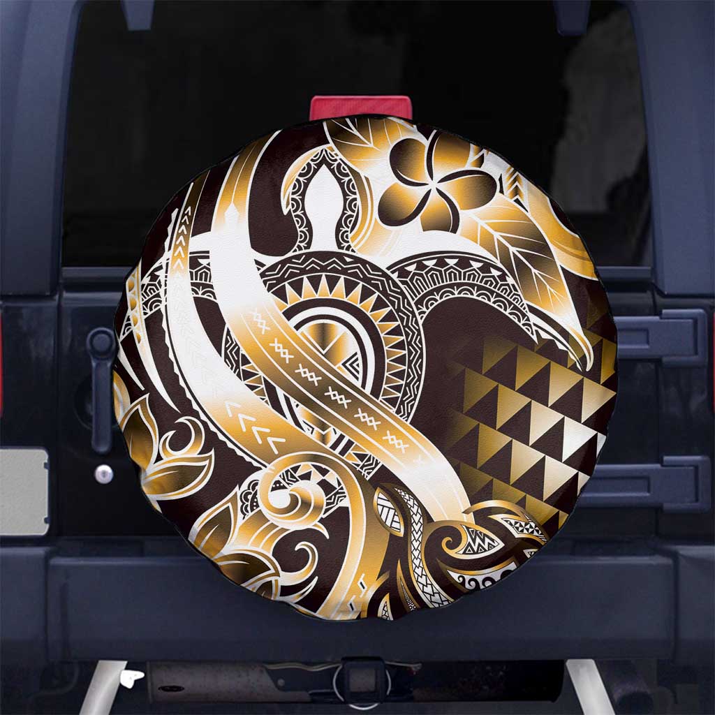 Aloha Gold Tribal Honu Tattoo Spare Tire Cover LT9 - Polynesian Pride