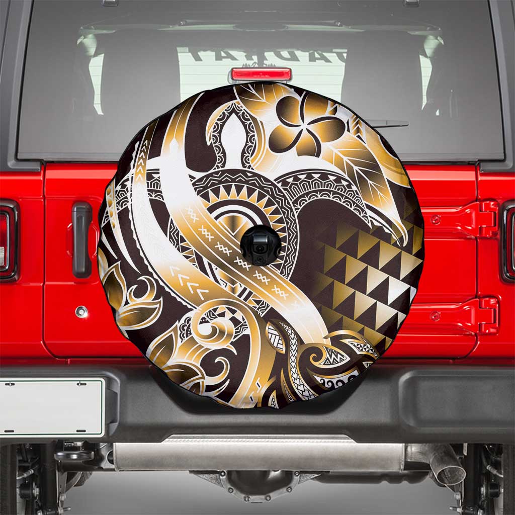 Aloha Gold Tribal Honu Tattoo Spare Tire Cover LT9 - Polynesian Pride