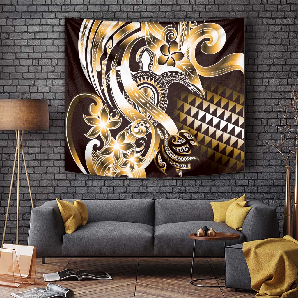 Aloha Gold Tribal Honu Tattoo Tapestry LT9 Gold - Polynesian Pride