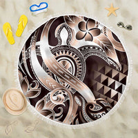Aloha Mocha Mousse Tribal Honu Tattoo Beach Blanket LT9 One Size 150cm Mocha Mousse - Polynesian Pride