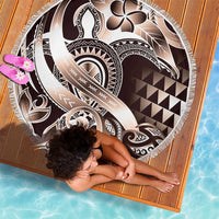 Aloha Mocha Mousse Tribal Honu Tattoo Beach Blanket LT9 - Polynesian Pride