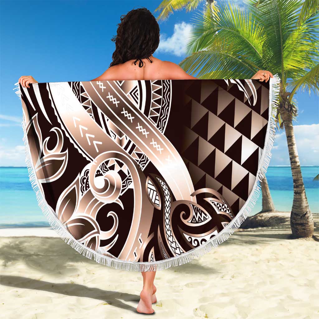 Aloha Mocha Mousse Tribal Honu Tattoo Beach Blanket LT9 - Polynesian Pride