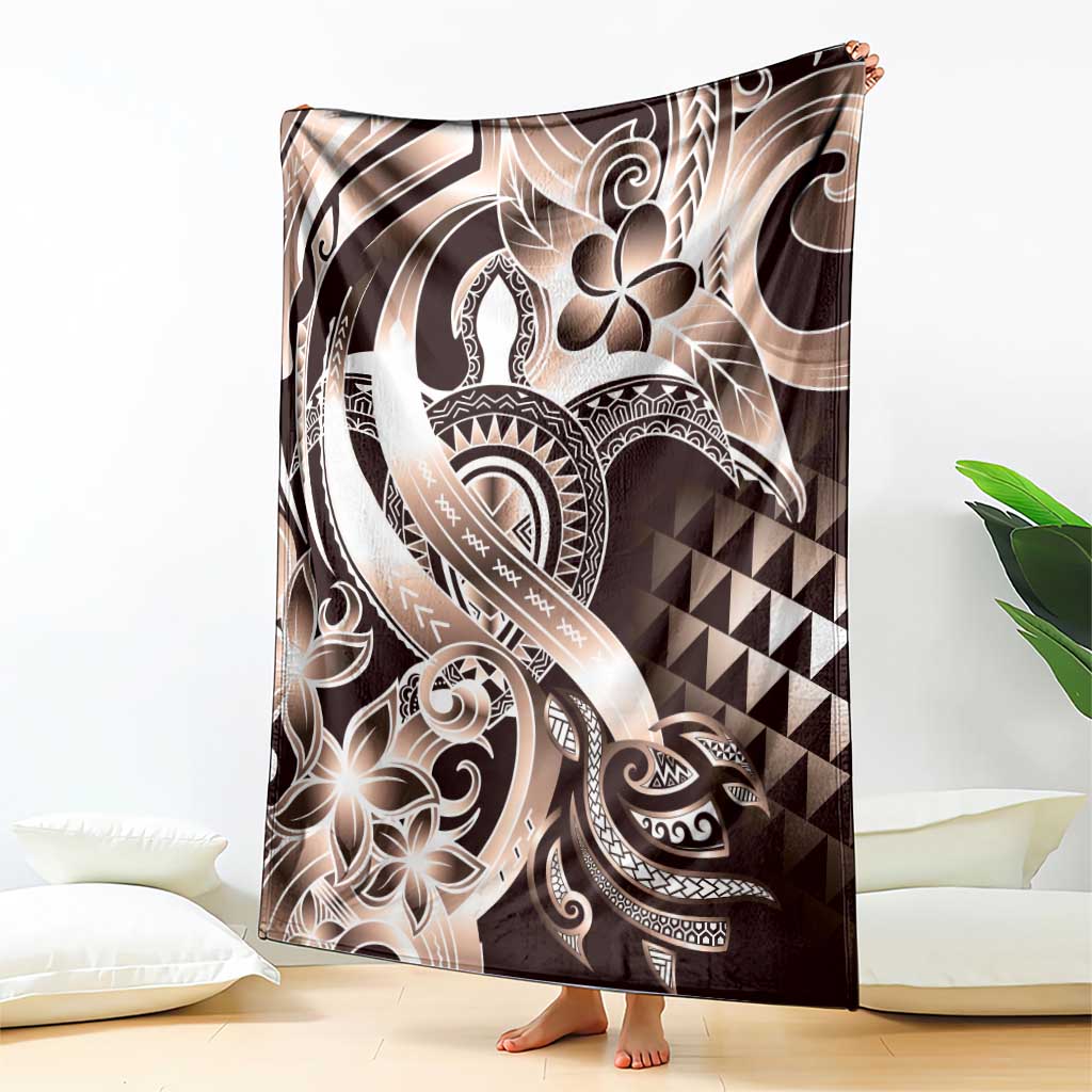 Aloha Mocha Mousse Tribal Honu Tattoo Blanket LT9 - Polynesian Pride