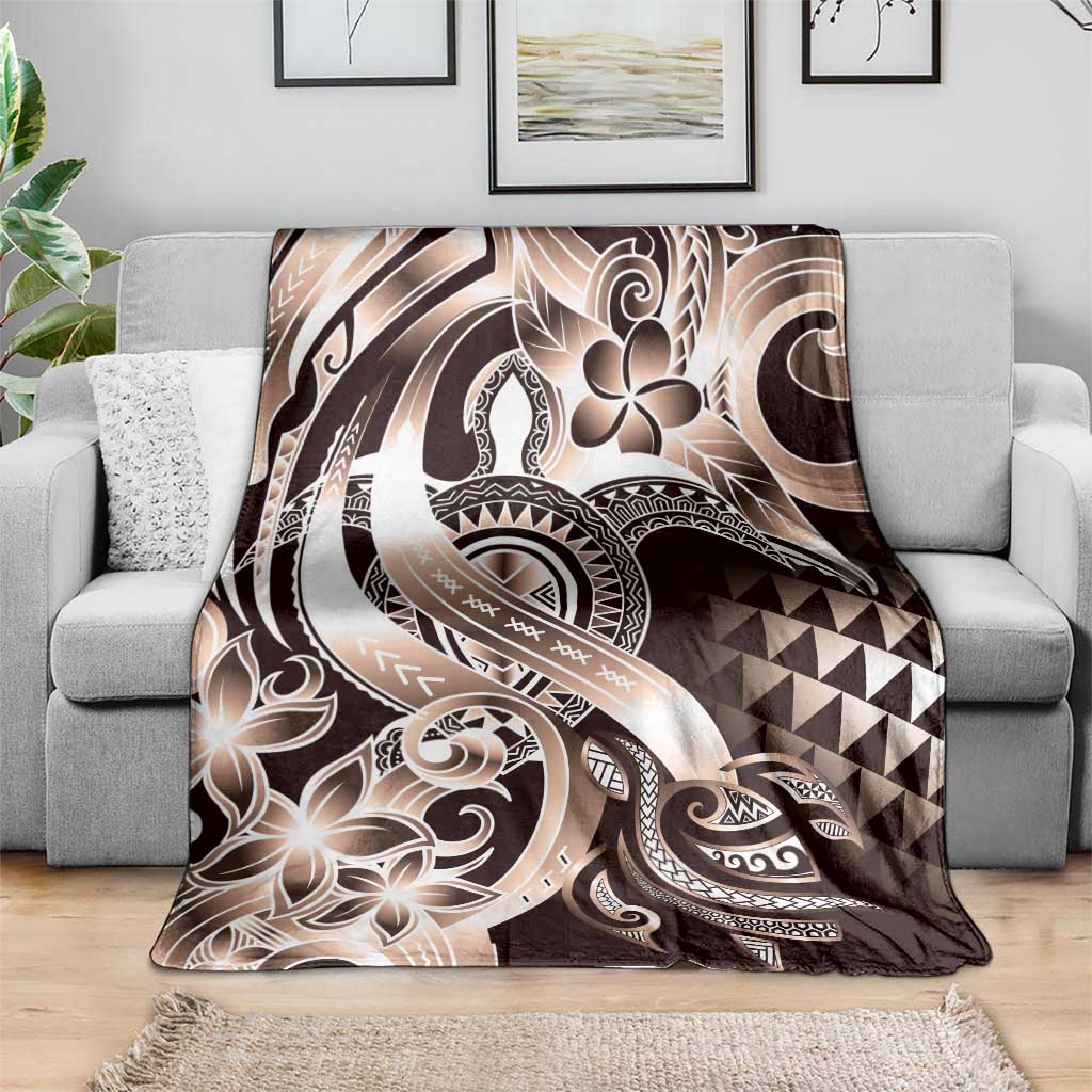 Aloha Mocha Mousse Tribal Honu Tattoo Blanket LT9 - Polynesian Pride