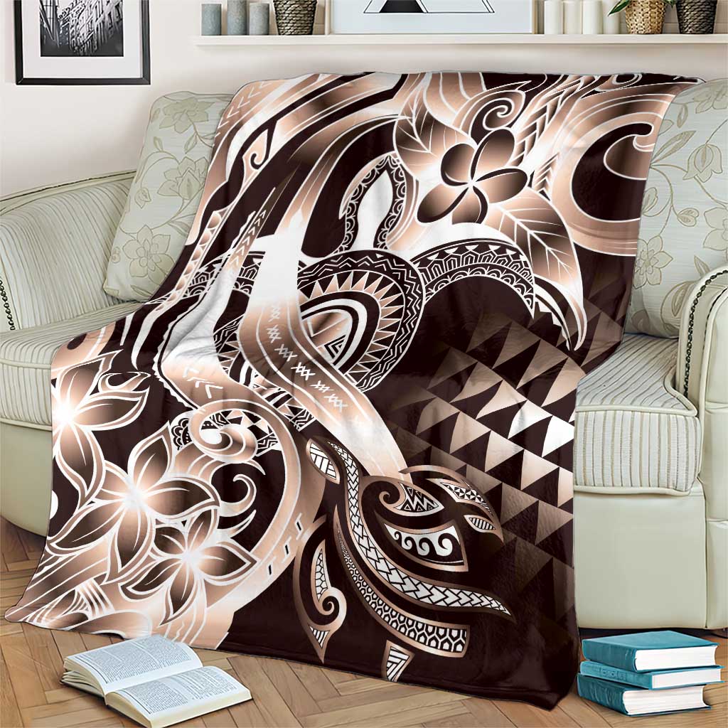 Aloha Mocha Mousse Tribal Honu Tattoo Blanket LT9 - Polynesian Pride