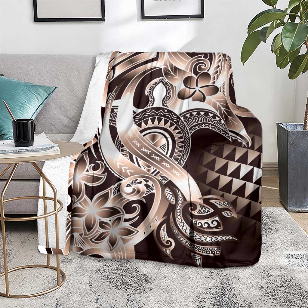 Aloha Mocha Mousse Tribal Honu Tattoo Blanket LT9 - Polynesian Pride