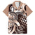 Aloha Mocha Mousse Tribal Honu Tattoo Family Matching Off The Shoulder Long Sleeve Dress and Hawaiian Shirt