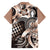 Aloha Mocha Mousse Tribal Honu Tattoo Family Matching Off The Shoulder Long Sleeve Dress and Hawaiian Shirt