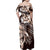 Aloha Mocha Mousse Tribal Honu Tattoo Family Matching Off Shoulder Maxi Dress and Hawaiian Shirt