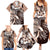 Aloha Mocha Mousse Tribal Honu Tattoo Family Matching Summer Maxi Dress and Hawaiian Shirt