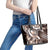 Aloha Mocha Mousse Tribal Honu Tattoo Leather Tote Bag