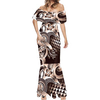 Aloha Mocha Mousse Tribal Honu Tattoo Mermaid Dress LT9 - Polynesian Pride