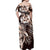 Aloha Mocha Mousse Tribal Honu Tattoo Off Shoulder Maxi Dress