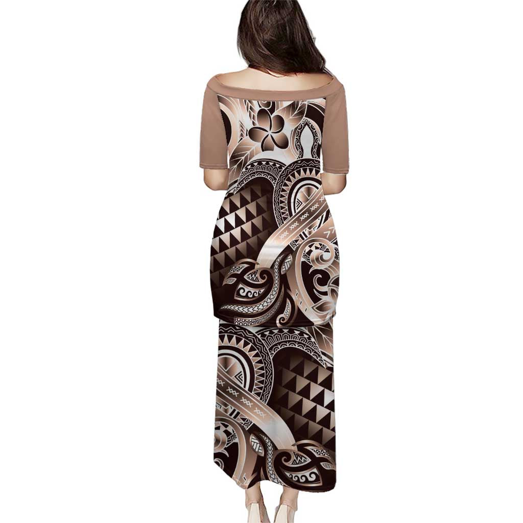 Aloha Mocha Mousse Tribal Honu Tattoo Puletasi LT9 - Polynesian Pride