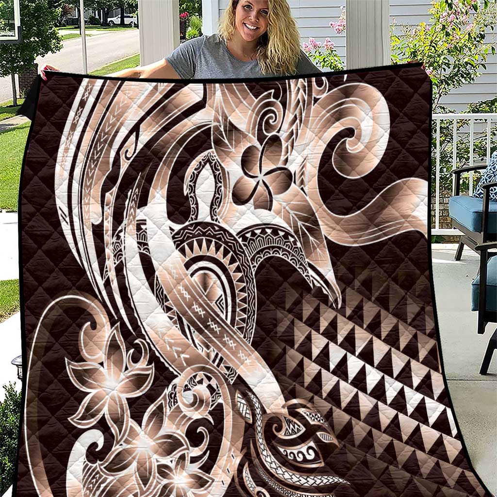 Aloha Mocha Mousse Tribal Honu Tattoo Quilt LT9 Mocha Mousse - Polynesian Pride