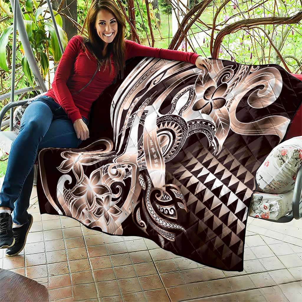 Aloha Mocha Mousse Tribal Honu Tattoo Quilt LT9 - Polynesian Pride