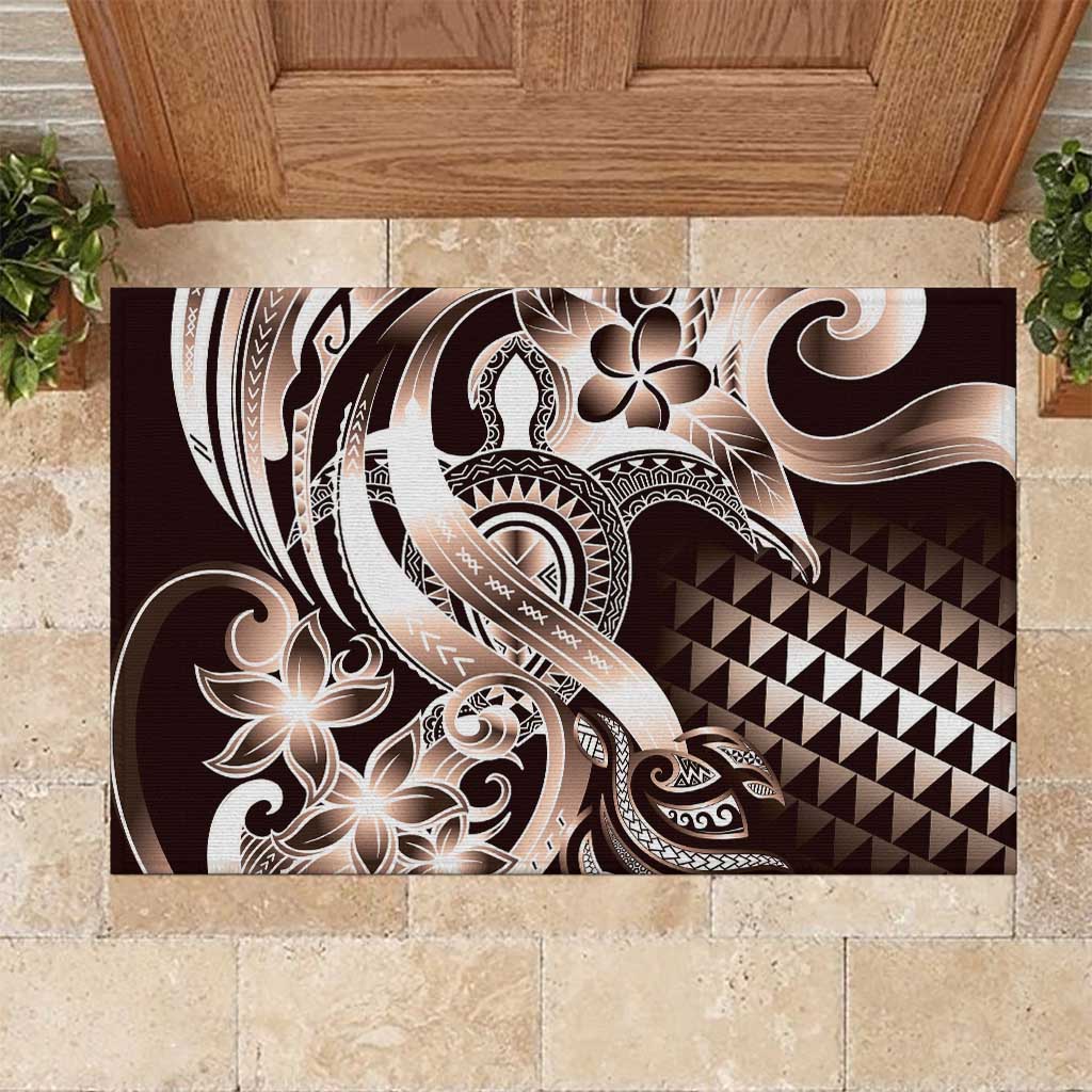 Aloha Mocha Mousse Tribal Honu Tattoo Rubber Doormat LT9 Mocha Mousse - Polynesian Pride