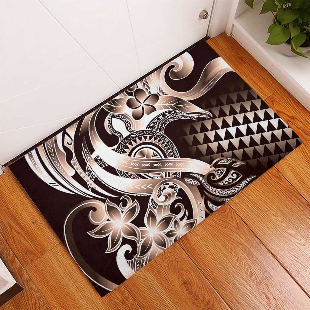 Aloha Mocha Mousse Tribal Honu Tattoo Rubber Doormat LT9 - Polynesian Pride