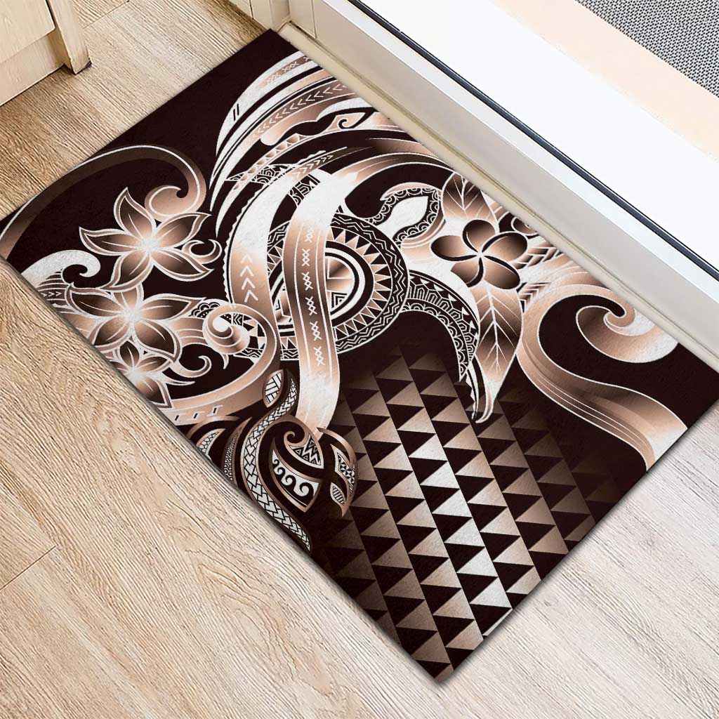 Aloha Mocha Mousse Tribal Honu Tattoo Rubber Doormat LT9 - Polynesian Pride