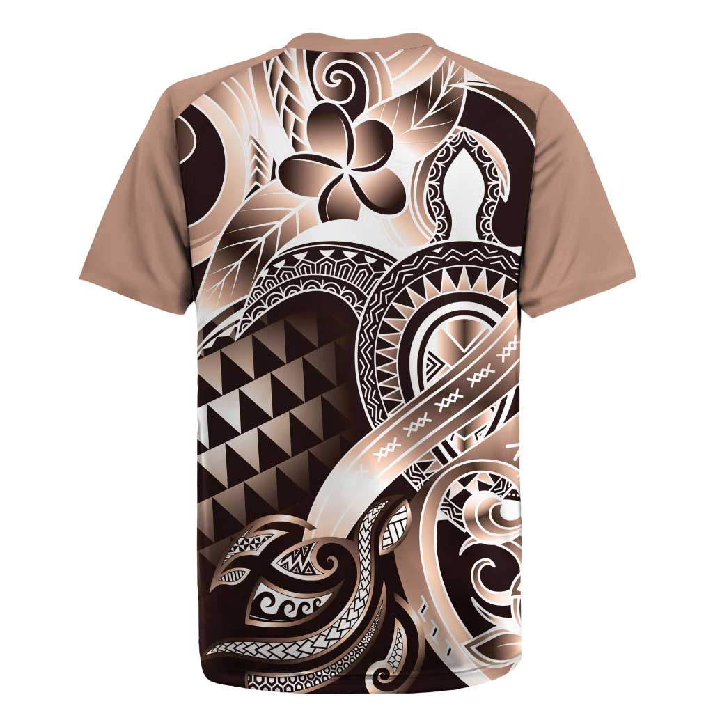 Aloha Mocha Mousse Tribal Honu Tattoo Rugby Jersey LT9 - Polynesian Pride