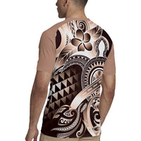 Aloha Mocha Mousse Tribal Honu Tattoo Rugby Jersey LT9 - Polynesian Pride