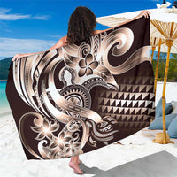 Aloha Mocha Mousse Tribal Honu Tattoo Sarong LT9 One Size 44 x 66 inches Mocha Mousse - Polynesian Pride