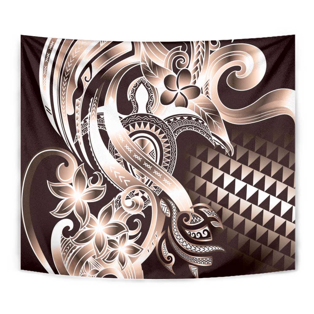 Aloha Mocha Mousse Tribal Honu Tattoo Tapestry LT9 - Polynesian Pride