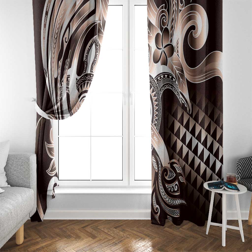 Aloha Mocha Mousse Tribal Honu Tattoo Window Curtain LT9 - Polynesian Pride