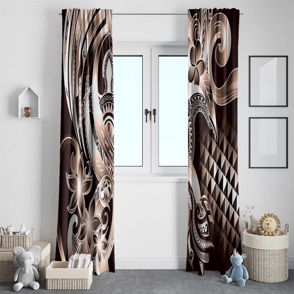 Aloha Mocha Mousse Tribal Honu Tattoo Window Curtain LT9 - Polynesian Pride