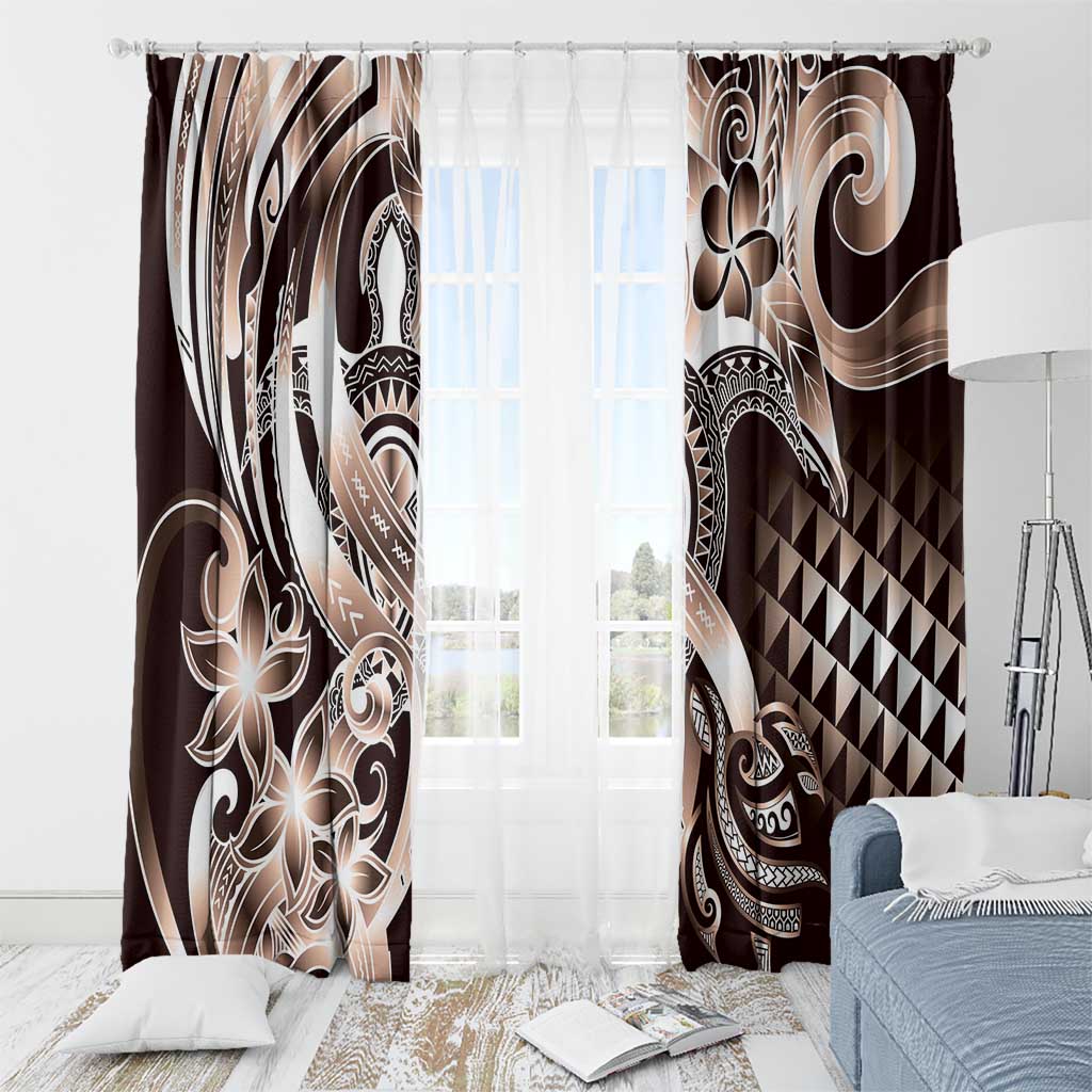 Aloha Mocha Mousse Tribal Honu Tattoo Window Curtain LT9 - Polynesian Pride