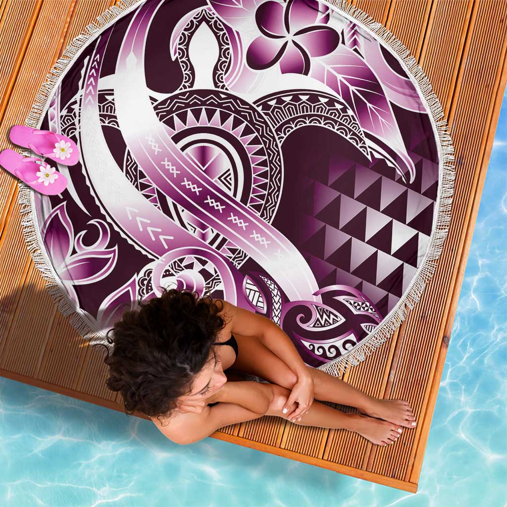 Aloha Pink Tribal Honu Tattoo Beach Blanket LT9 - Polynesian Pride