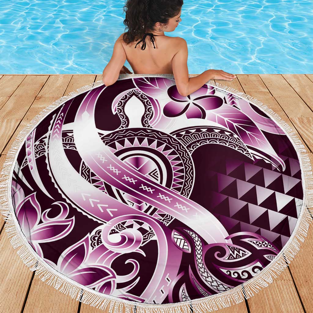 Aloha Pink Tribal Honu Tattoo Beach Blanket LT9 - Polynesian Pride
