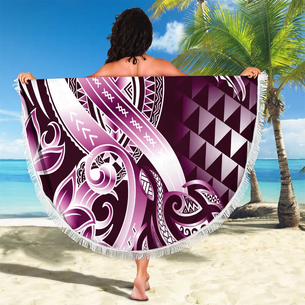 Aloha Pink Tribal Honu Tattoo Beach Blanket LT9 - Polynesian Pride