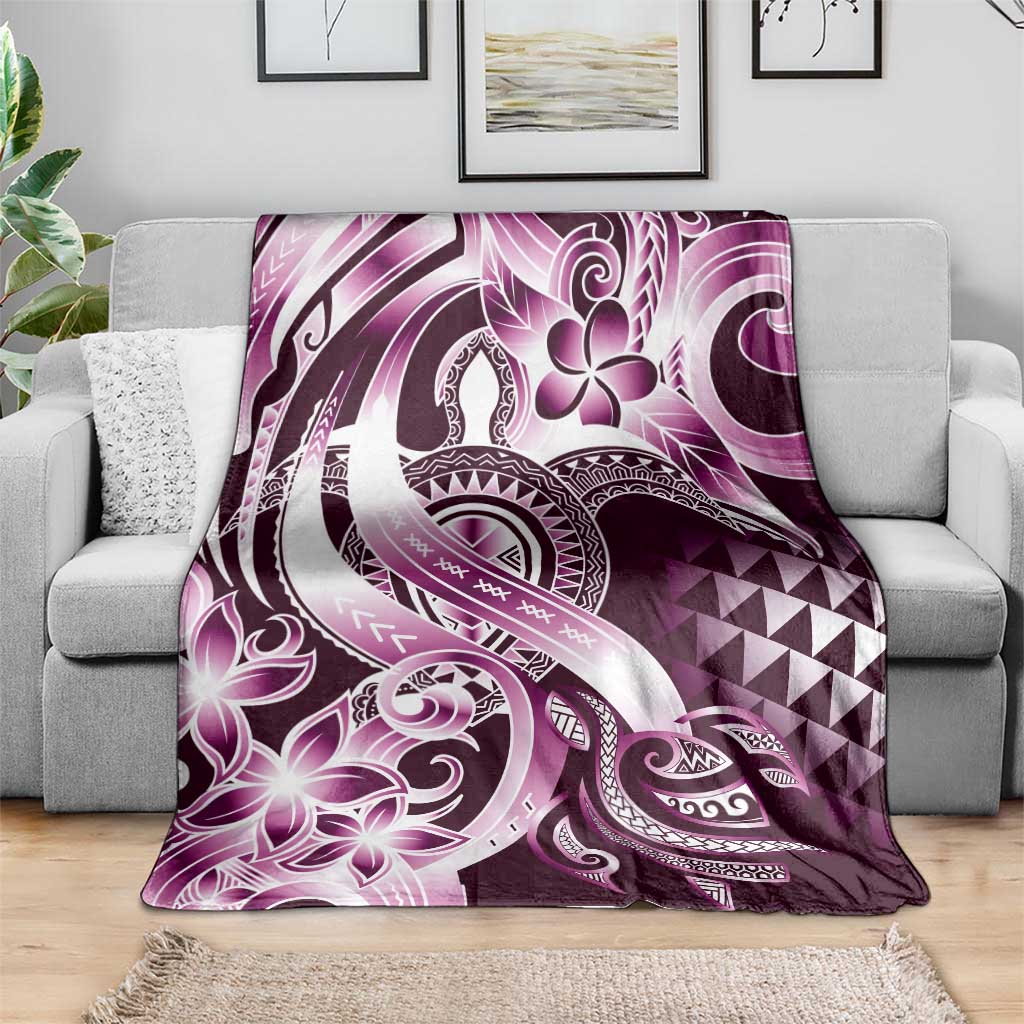 Aloha Pink Tribal Honu Tattoo Blanket LT9 - Polynesian Pride