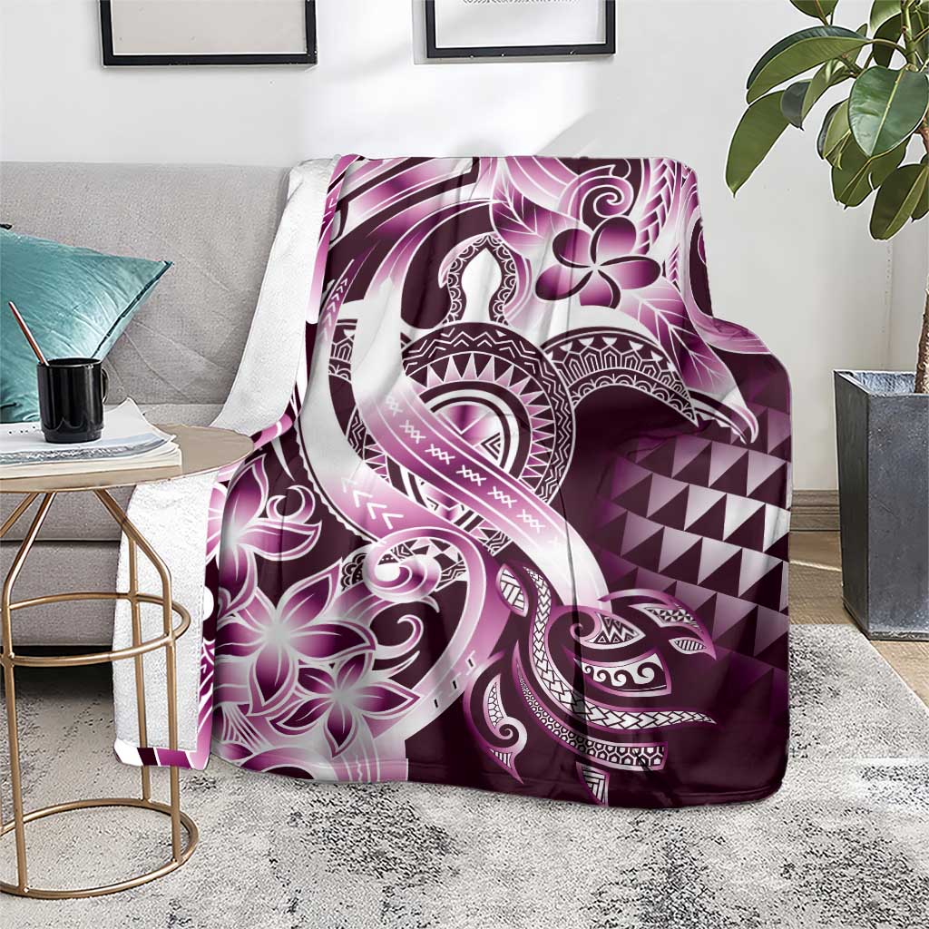 Aloha Pink Tribal Honu Tattoo Blanket LT9 - Polynesian Pride